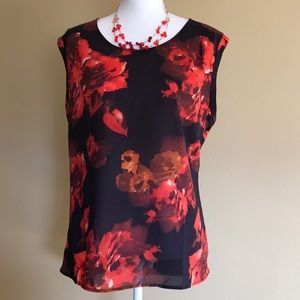 {The Limited} Fall Floral Sleeveless Top